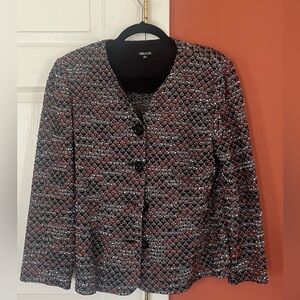 Misook Tweed Blazer Red and Black